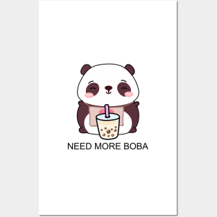 Cute Little Panda Needs More Boba! Posters and Art